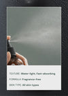 Triple Action Exfoliating Mist spraying, with a texture card noting a water-light, fragrance-free formula