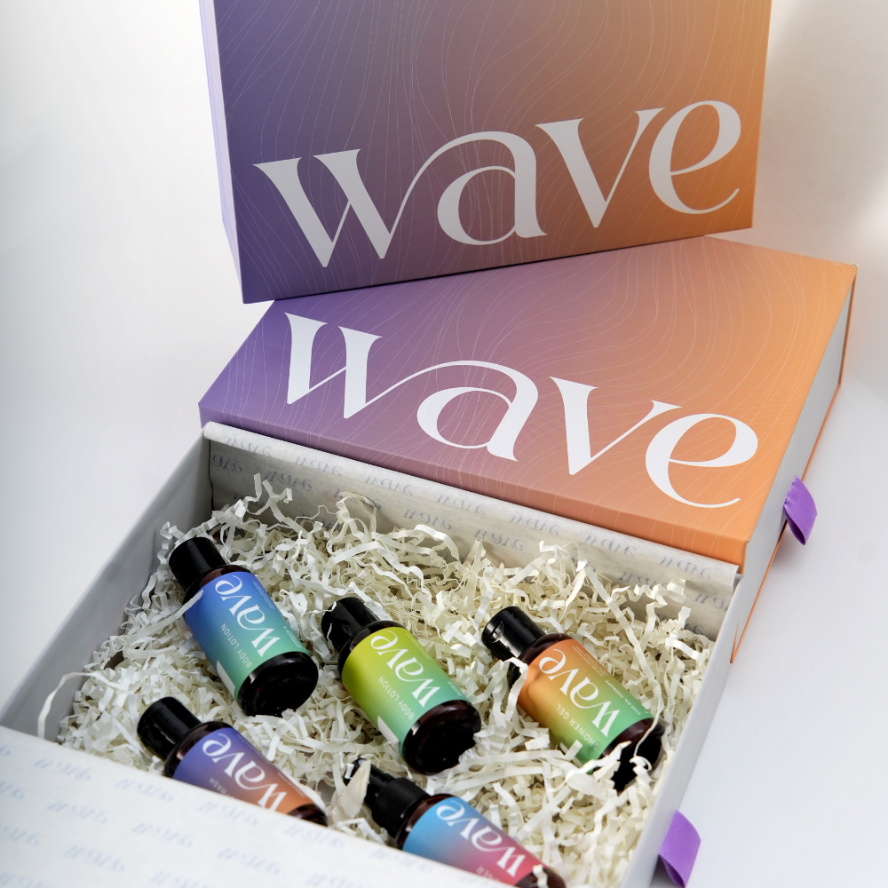 Wave premium gift box with mini bodycare products