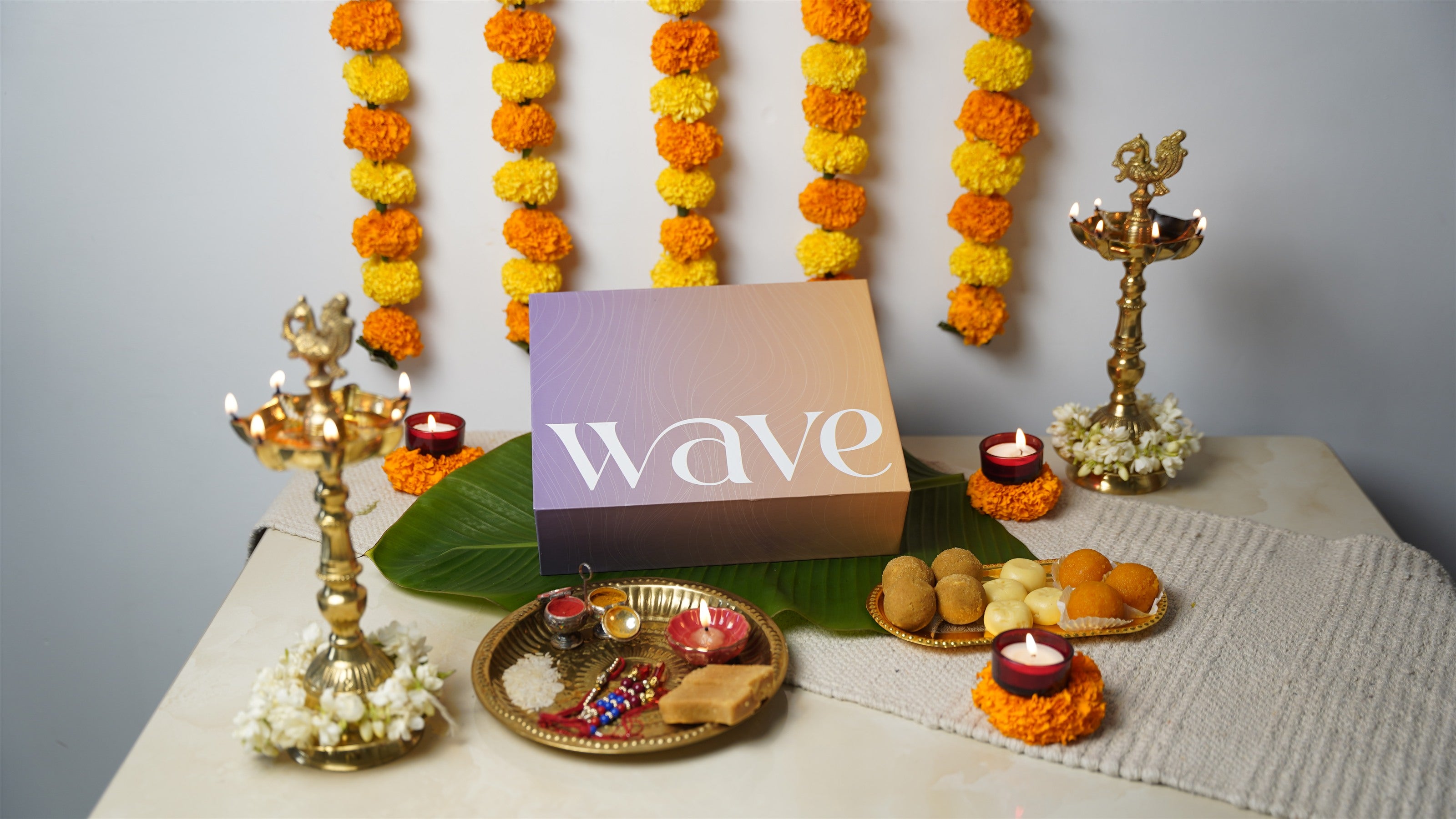 Wave festive gift box styled for Diwali corporate gifting