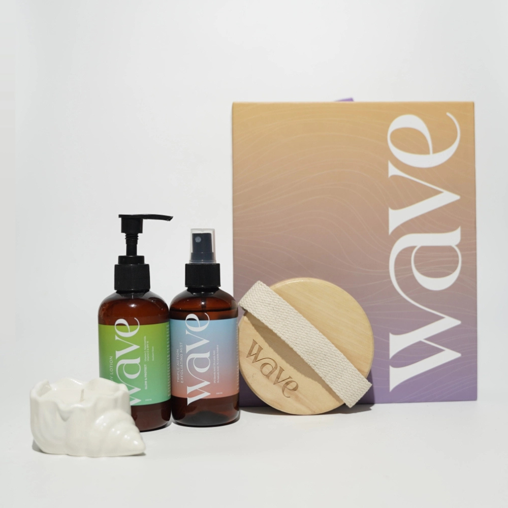 Wave bodycare products with gift box and brush
