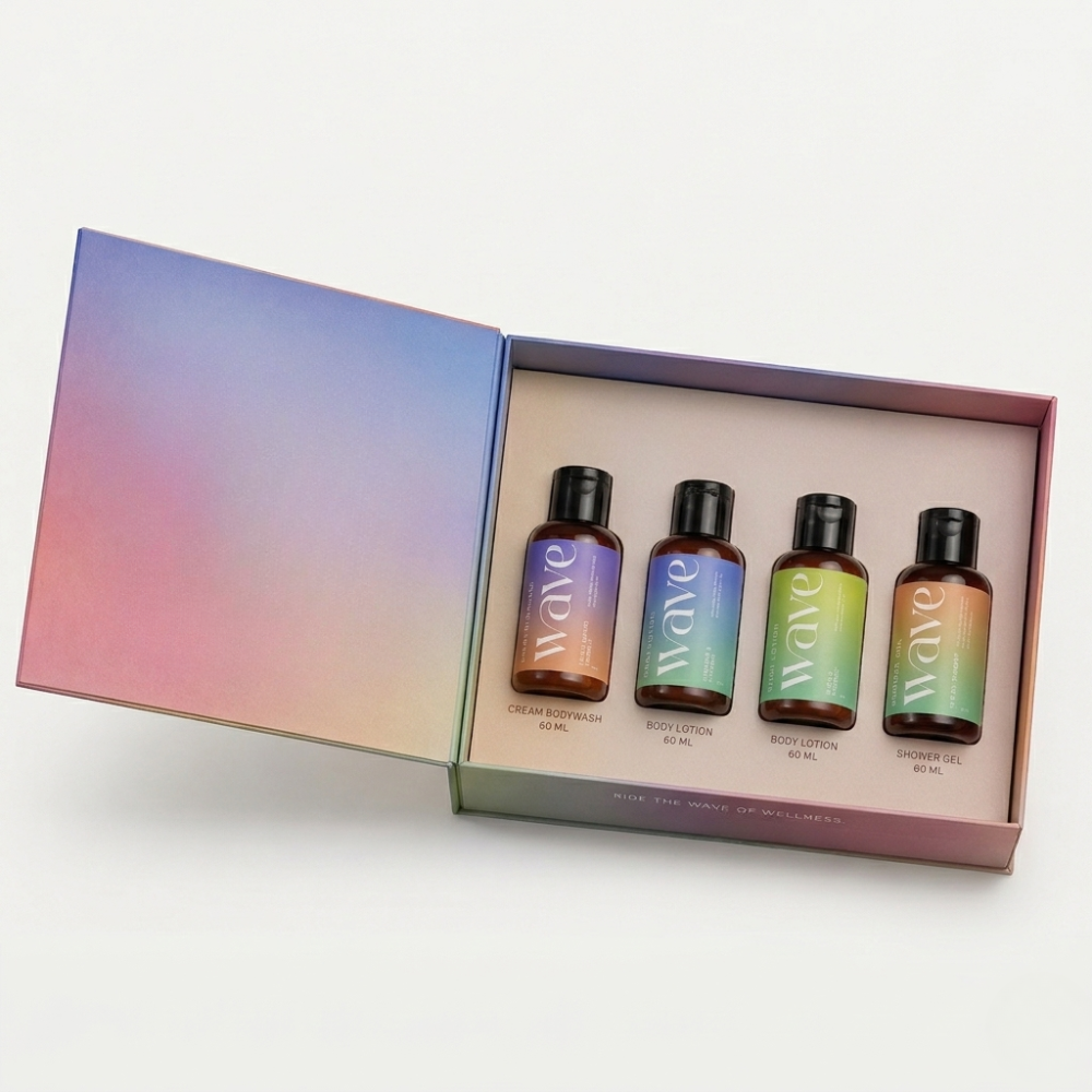 Wave mini bodycare products in a gift-ready box